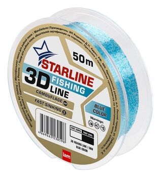 Леска монофил IAM STARLINE 3D Line Pixel 50м 0.14мм blue Леска монофил IAM STARLINE 3D Line Pixel 50м 0.14мм blue